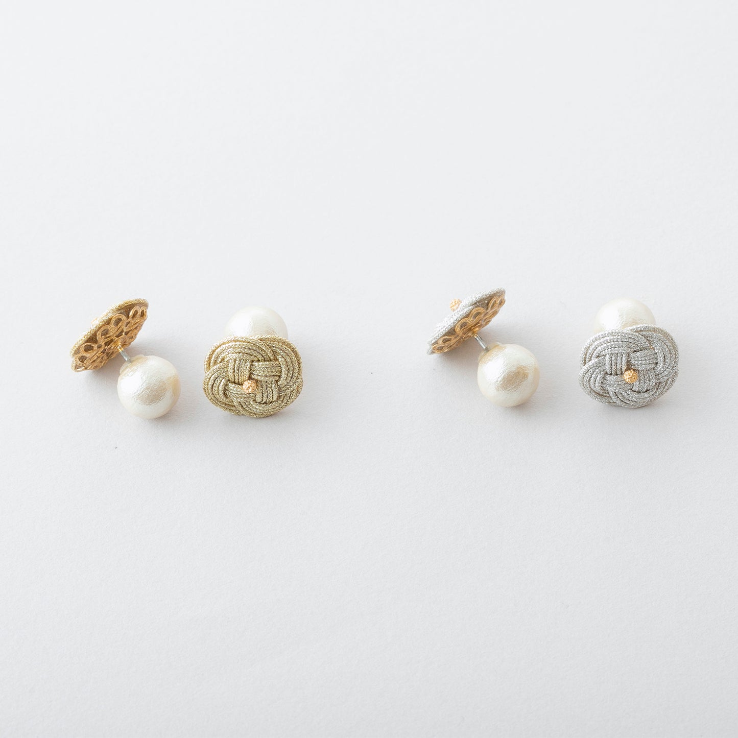 HAP002:あわじ結び×コットンパールピアス