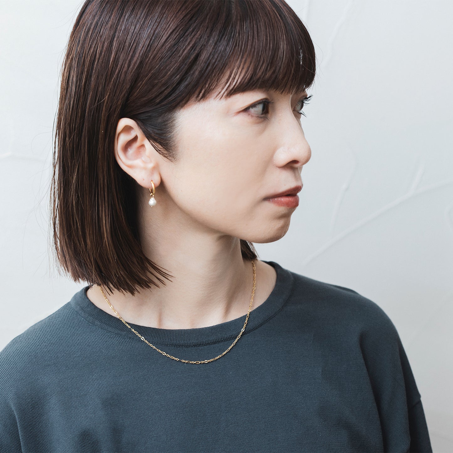 CAN131:ベビーパール&デザインチェーン2setネックレス
