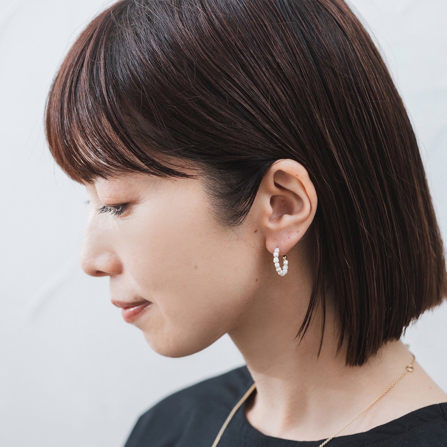 CAP131 : ベビーパールフープピアス