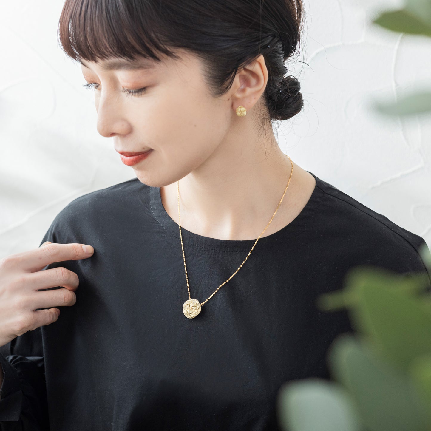 CAP001 : おだまき×貝パールダブルフェイスピアス