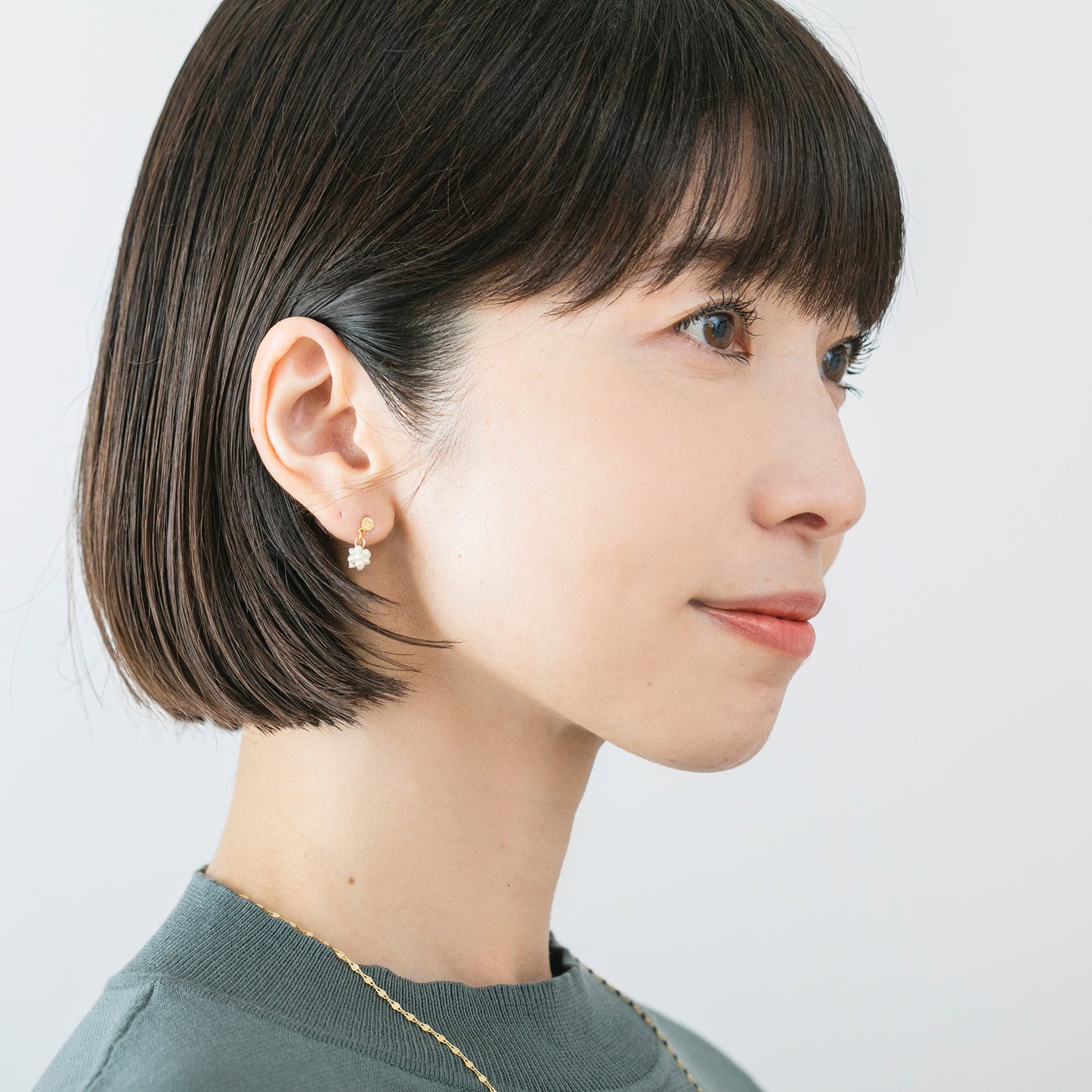 NAP111 : 淡水パールくす玉ピアス