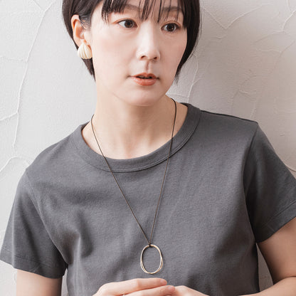 LSN142：ツチメツインリング×くみひもネックレス