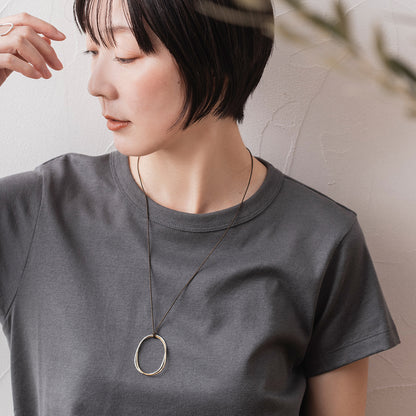 LSN142：ツチメツインリング×くみひもネックレス