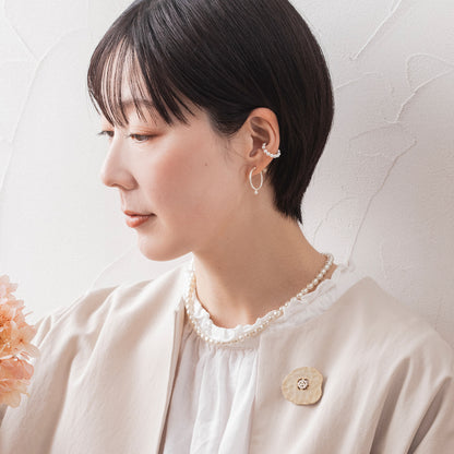 NAZ025 : ニュアンスフラワー ブローチ