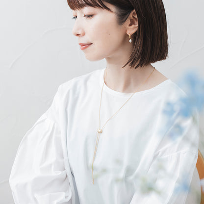 CAP130 : ドロップパールフープピアス