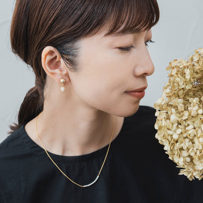 NAE111:淡水パールくす玉イヤリング