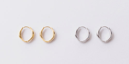 LSP032：ニュアンスオーバルフープピアス