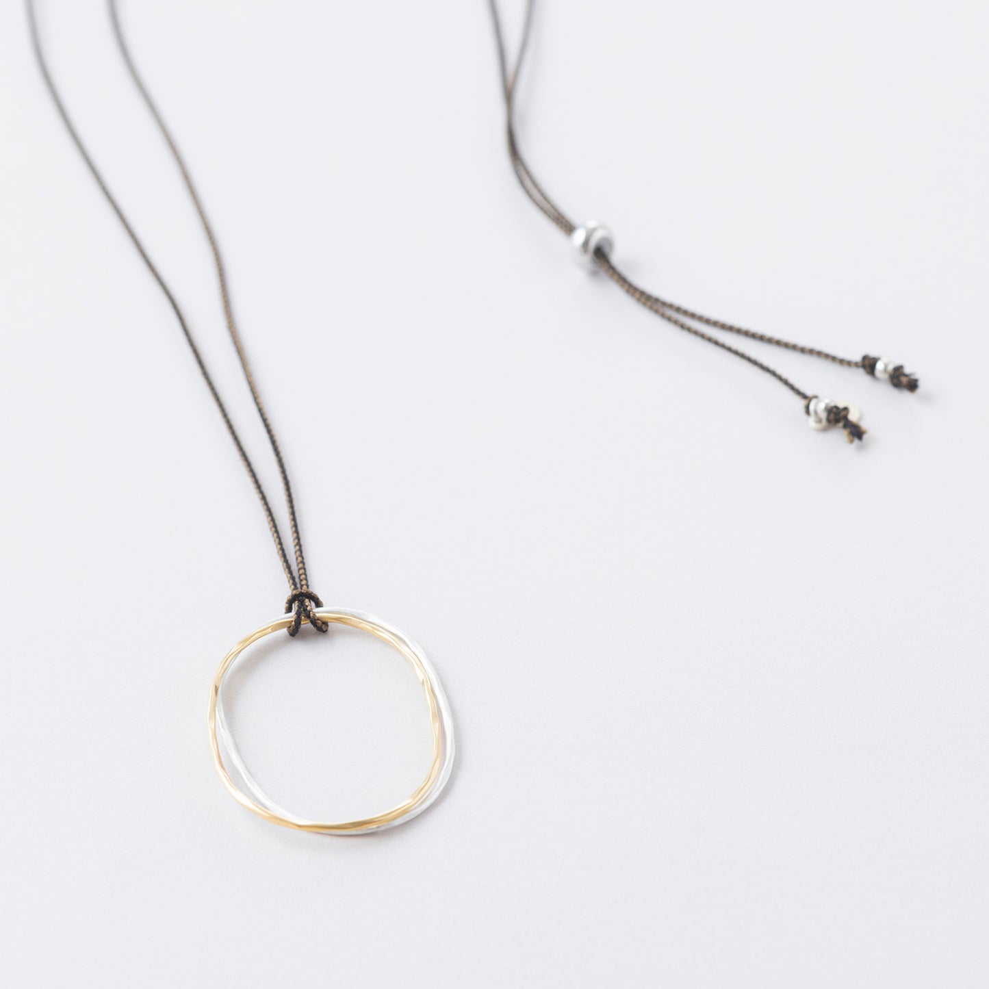 LSN142：ツチメツインリング×くみひもネックレス