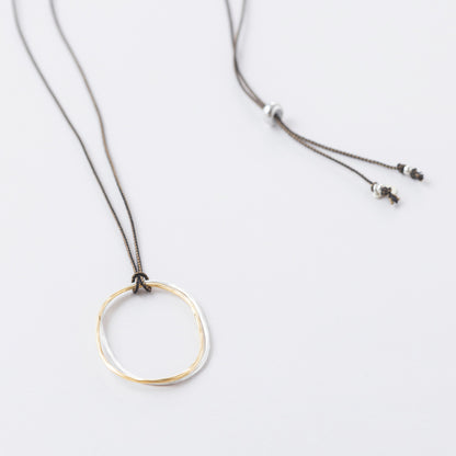 LSN142：ツチメツインリング×くみひもネックレス