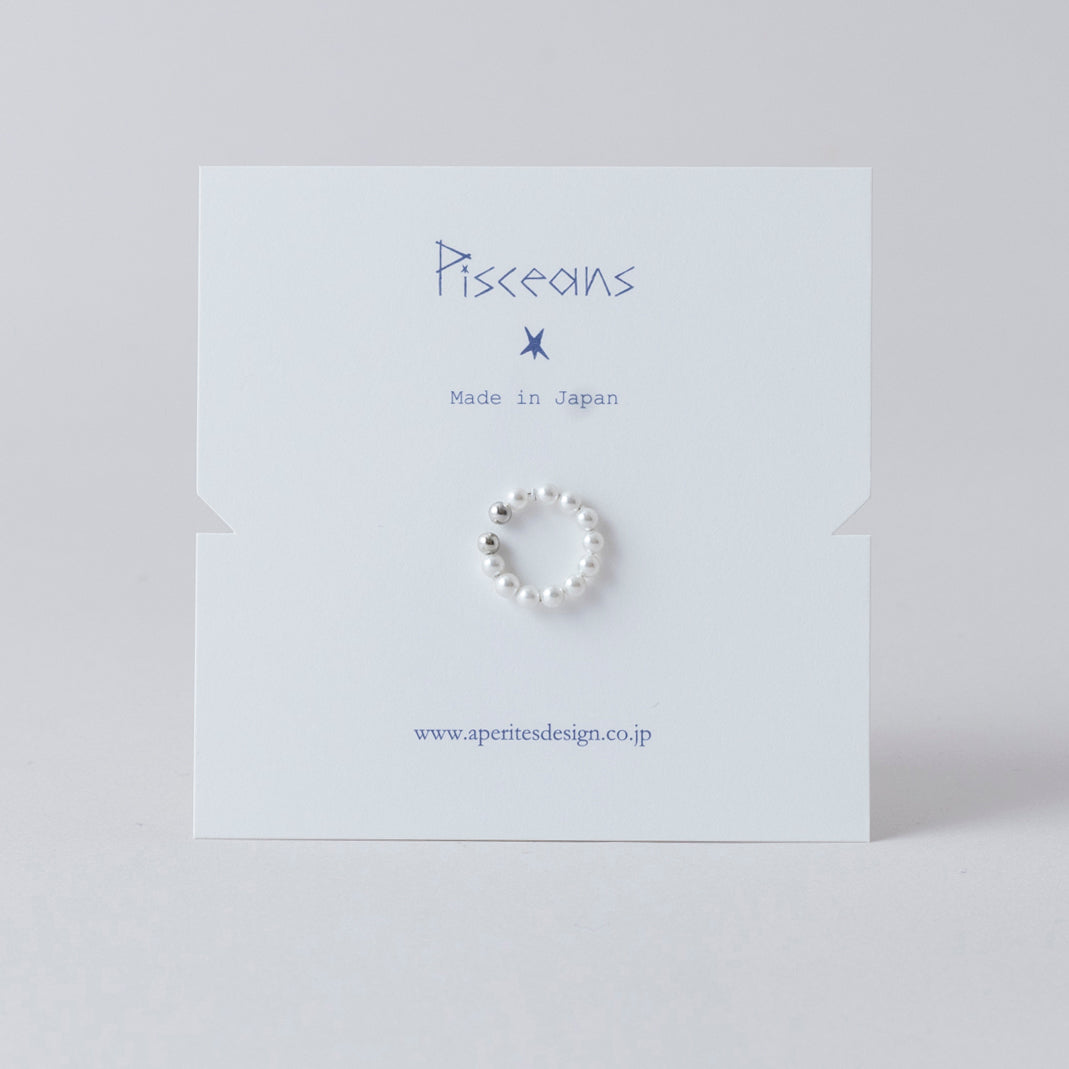 RAE015:貝パールフープイヤカフ