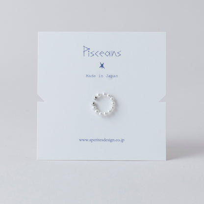 RAE015:貝パールフープイヤカフ