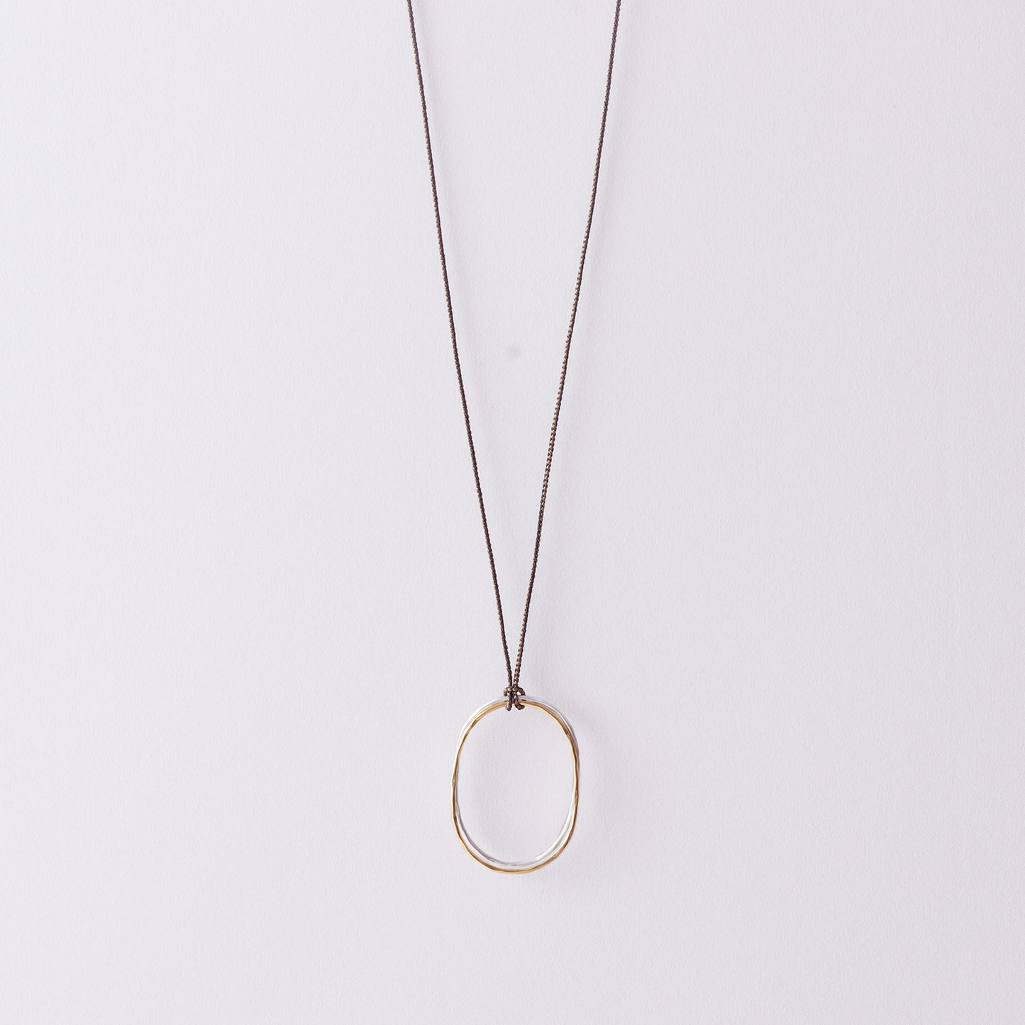 LSN142：ツチメツインリング×くみひもネックレス