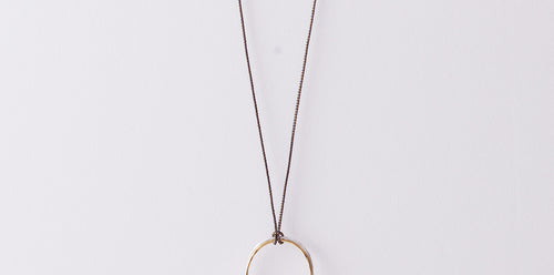 LSN142：ツチメツインリング×くみひもネックレス