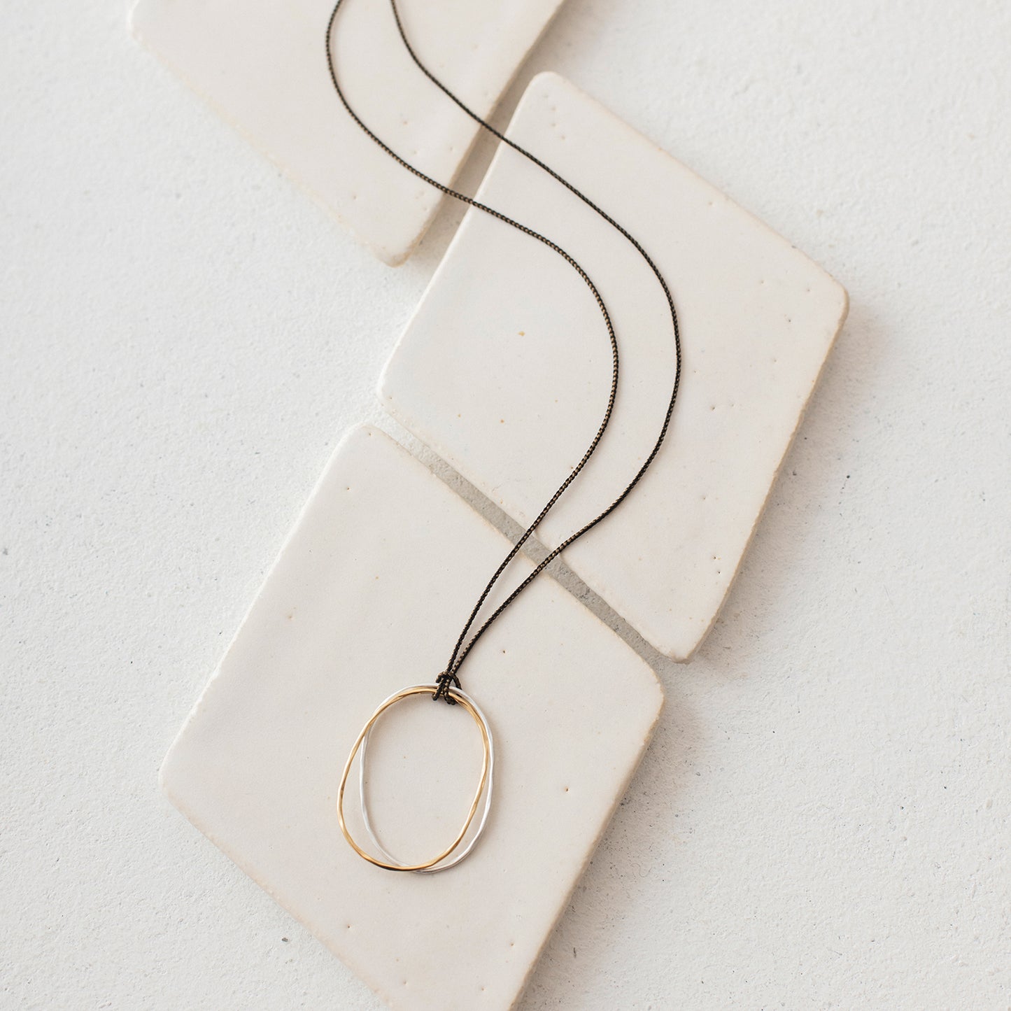 LSN142：ツチメツインリング×くみひもネックレス