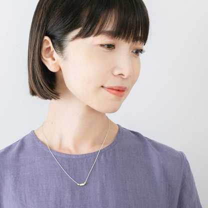 NAN071:３ポイントメタルビーズネックレス