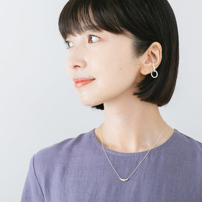NAN071:３ポイントメタルビーズネックレス