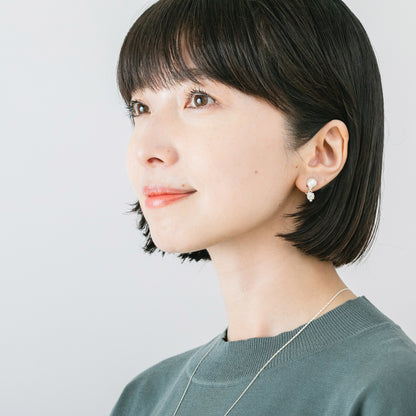 NAE111:淡水パールくす玉イヤリング
