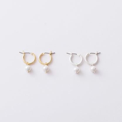CAP130 : ドロップパールフープピアス